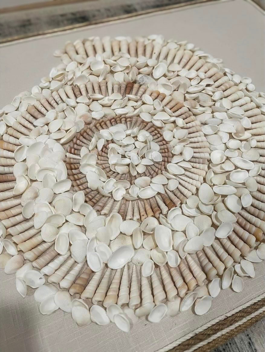 Seashell Spiral Wall Art – Handcrafted Coastal Decor, Nautical Beach-Inspired Design