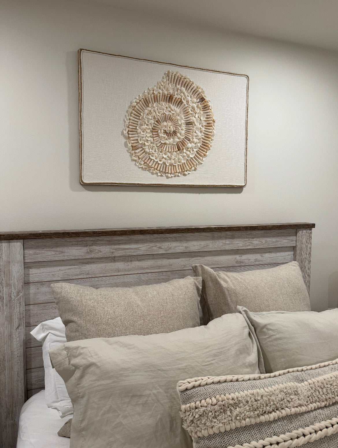 Seashell Spiral Wall Art – Handcrafted Coastal Decor, Nautical Beach-Inspired Design