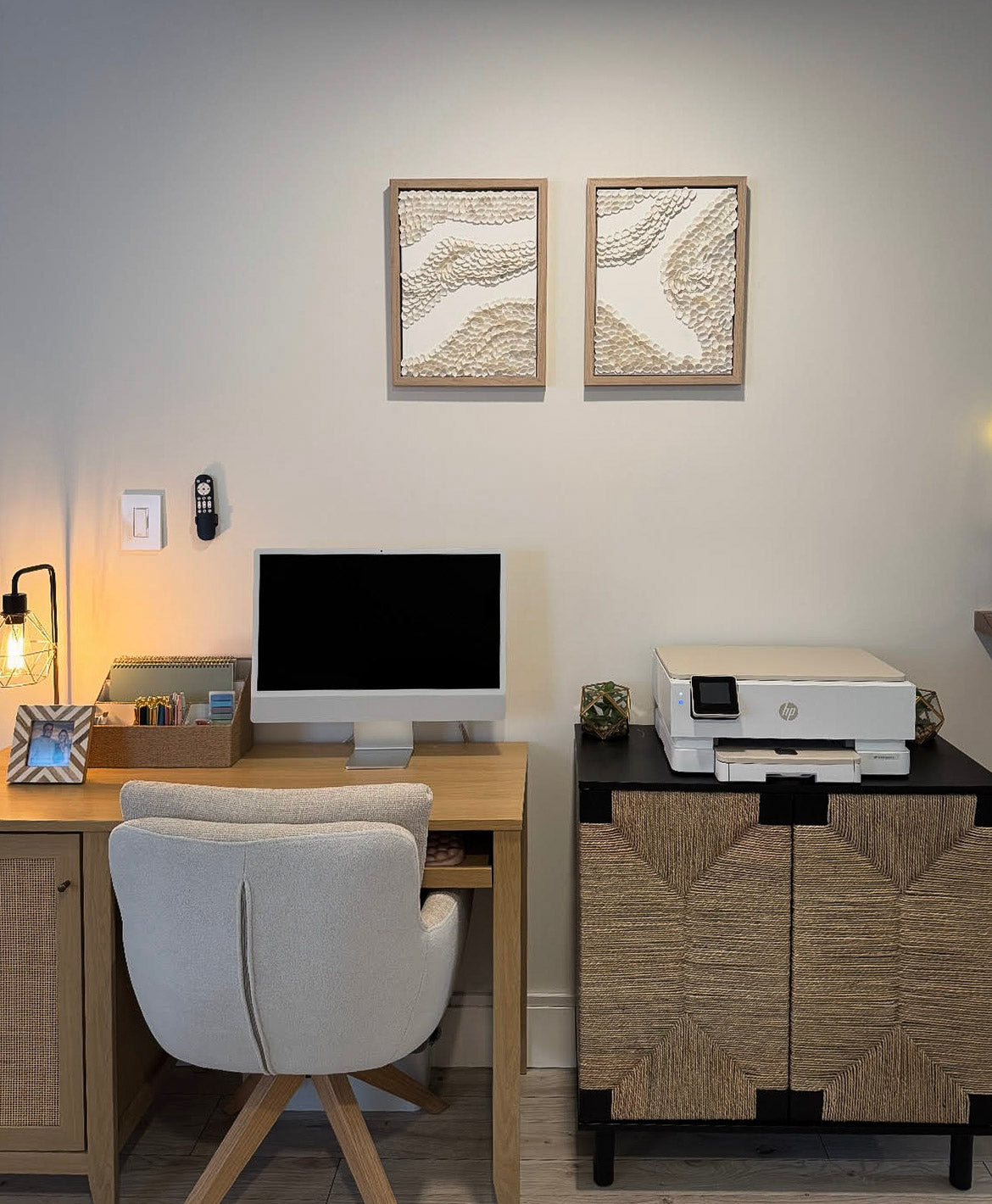 Textured Seashell Wall Art Diptych – Coastal Decor, Handmade Beach-Inspired Design