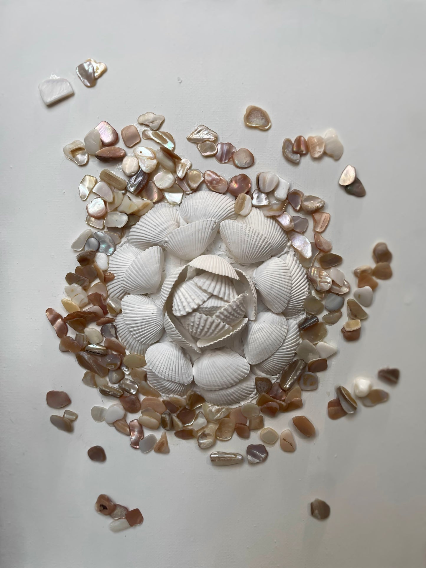 Coastal Seashell & Pebble Wall Art – Handcrafted Beach-Inspired Decor