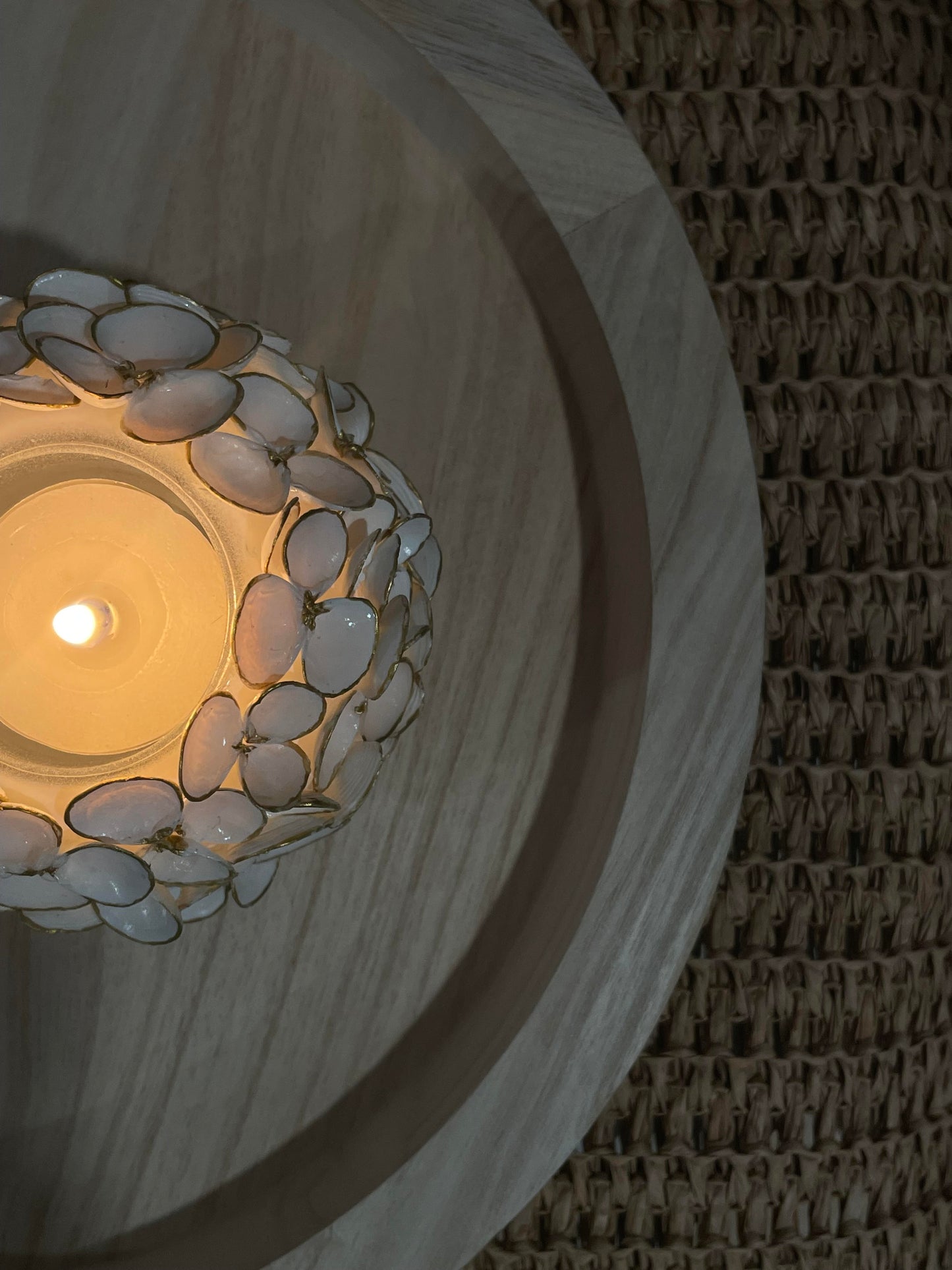 Gold Leaf Tealight Seashell Candle Holder