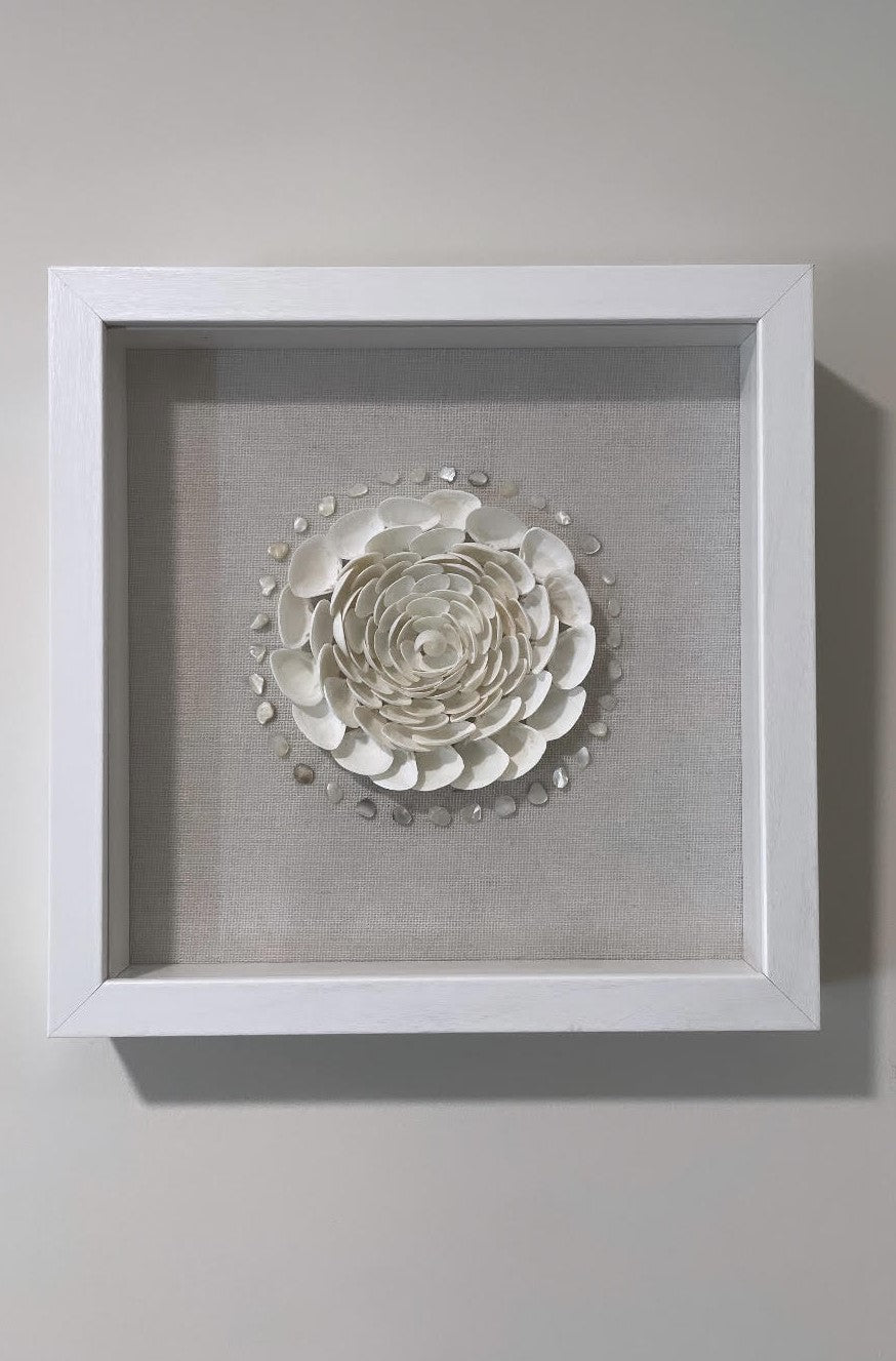 Seashell Flower Wall Art – Handmade Coastal Decor