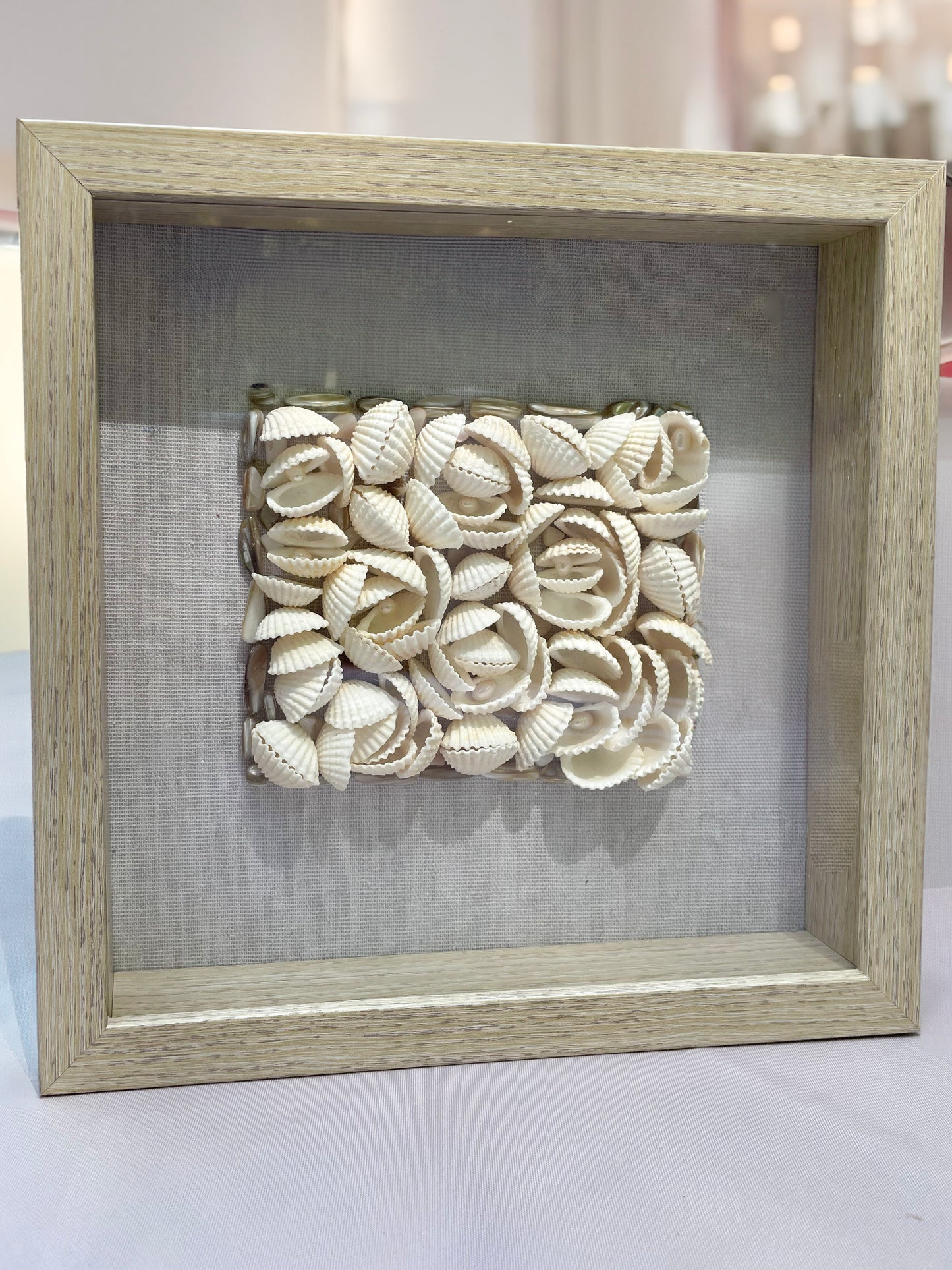 Handcrafted Coastal Seashell Wall Art - Framed Natural Shell Decor for Beach-Inspired Homes