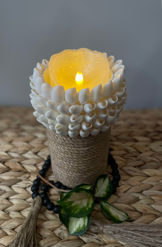 Coastal Glow - Shell and Rope Votive