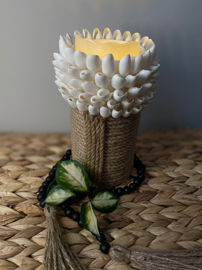 Coastal Glow - Shell and Rope Votive