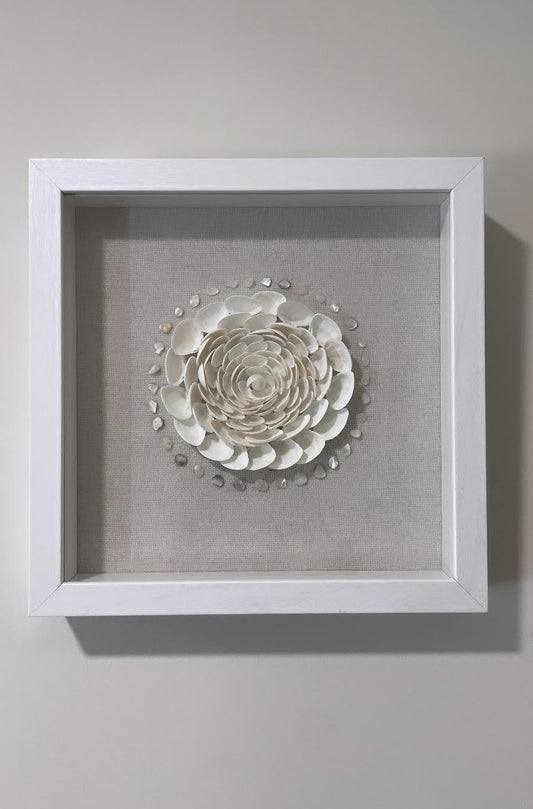 Seashell Flower Wall Art – Handmade Coastal Decor