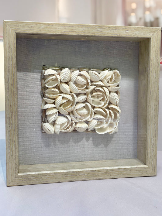 Handcrafted Coastal Seashell Wall Art - Framed Natural Shell Decor for Beach-Inspired Homes